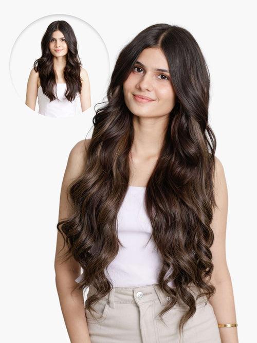 Ash Brown Balayage Seamless 7 Set Clip-in Extensions