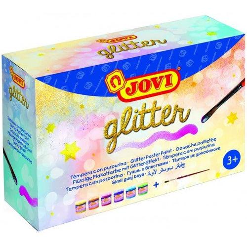 Jovi  Glitter Paint  55ml  Pack of 6 Assorted Colors