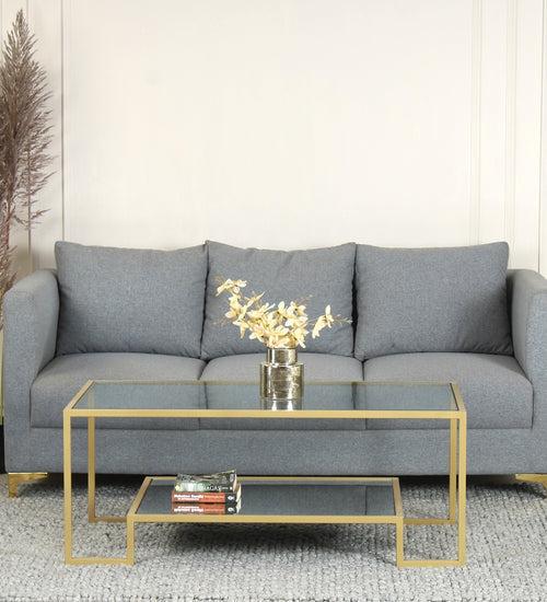 Bridgeview Glass Coffee Table In Gold finish