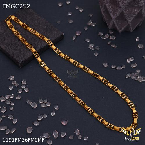 Freemen Gold Plated Laser Cutting Three Rings Chain For Men - FMC252