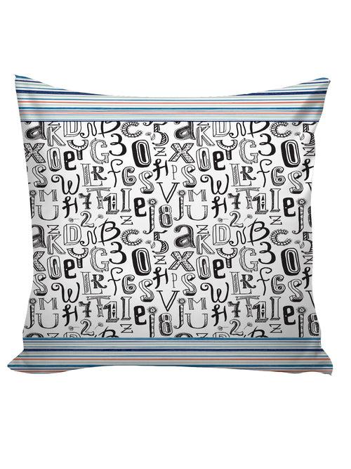 6thCross Printed  Cushion Cover with Inside Filler |abcd Cushion | 16" x 16" | Best for Gift