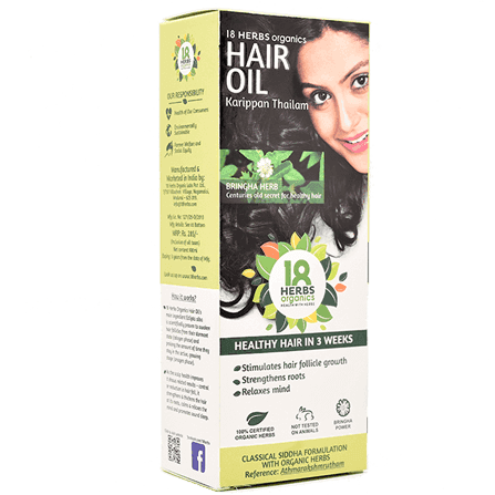 18 Herbs Organics Karippan Thailam (Hair Oil)