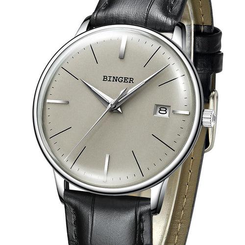 Binger Swiss Vintage Cambered Dial Mechanical Watch Men B 5078
