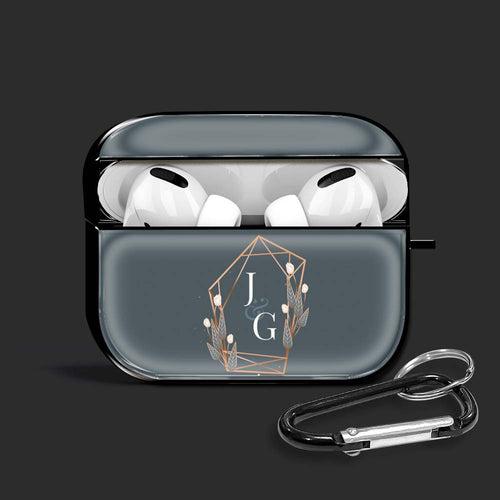 Couple Initial Aesthetics Airpods Glass Case