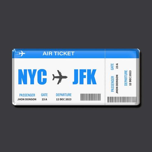 Personalized Flight Ticket Magnets