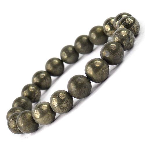 Certified Pyrite Natural Crystal Stone Bracelet Energized Reiki Healing and Crystal Healing for Men & Women