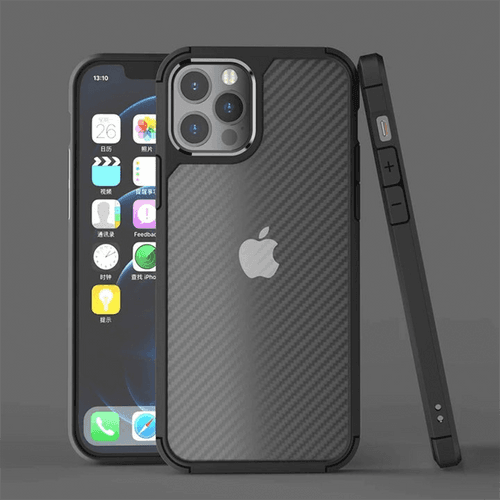 Carbon Fiber Texture Hybrid TPU Hard PC Slim Strong Protective Case for iPhone 12 Series