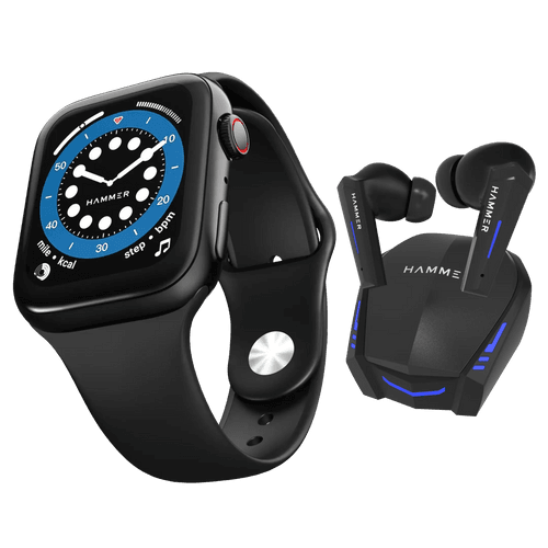 Hammer Ace 2.0 Bluetooth Calling Smartwatch & G-Shots Gaming TWS (Combo)