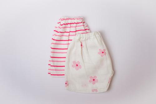 Muslin Shorts - Pink Floral