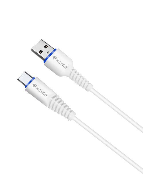 RAEGR RapidLine USB Type-A to Type-C Cable, (1M / 3.3ft) | Upto 20W PD Fast
