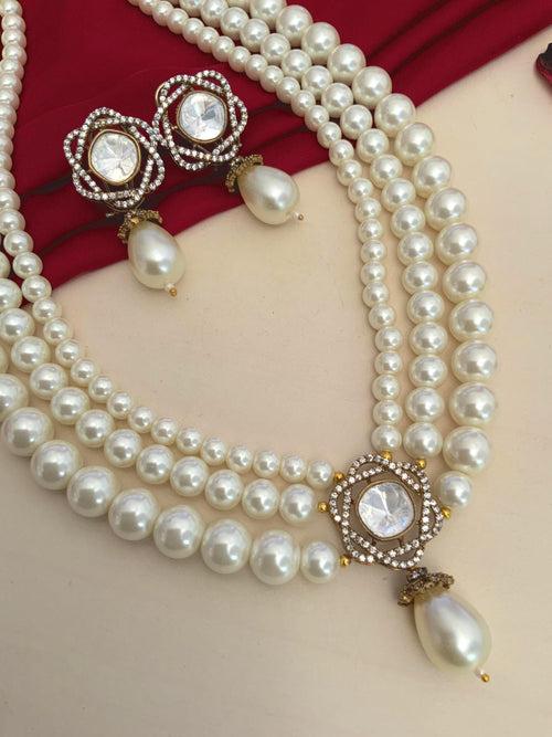 High Quality Gold Plated Pearl Necklace Set