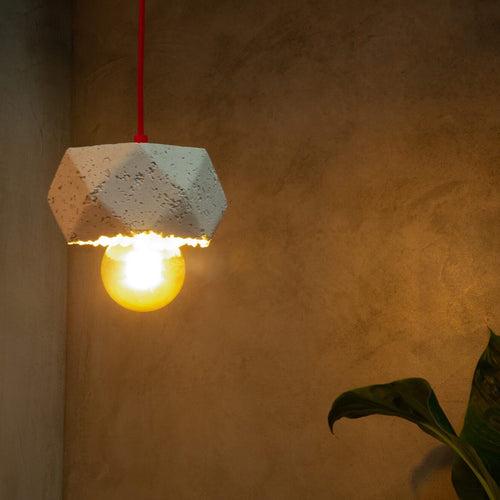 Concrete Crystal Pendant Lamp  White  l Feather Lite Lamps Collection
