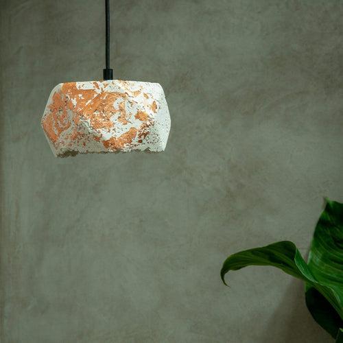 Concrete Crystal Pendant Lamp White/Copper Feather Lite Lamps