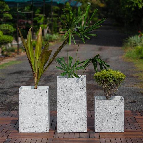 Concrete Jenga Planters l Concrete Marbre Planters Collection l Set of Three Concrete Pots