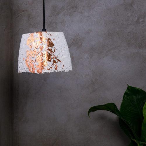 Concrete Mushroom Pendant Lamp  White/Copper Feather Lite Lamps