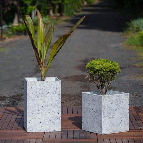 Concrete Tangrams Planters l Concrete Marbre Planters Collection l Set of Two Concrete Pots