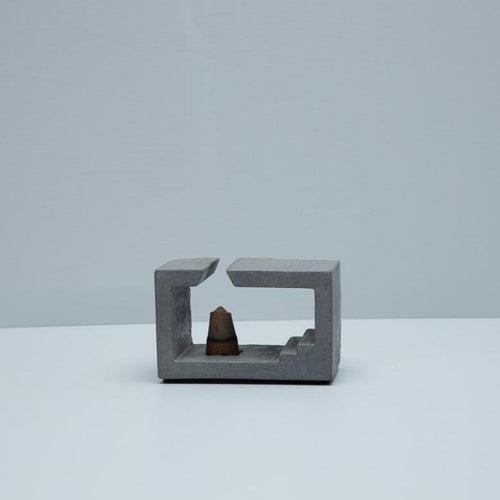 Concrete Incense Holder - Ishti-Charcoal