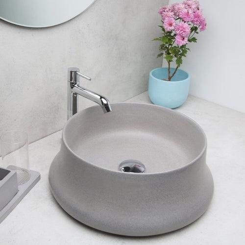 Concrete Curvy  Wash Basin - Grey