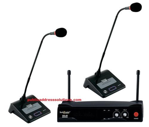 Studiomaster XR 40CC UHF Wireless microphone with 2 Conference Mic