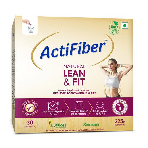 ActiFiber Natural Lean & Fit | Inch Loss Expert | Weight Loss & Fat Loss Supplement for Men & Women | Fat Loss from Stomach, Thigh, Hip | 100% Plant Origin & Safe | Expert Recommended | Clinically Proven Health Benefits