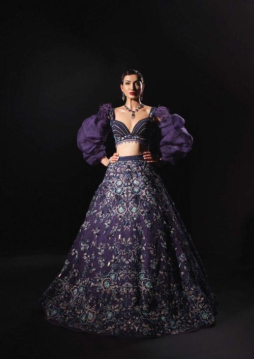 A Stunning Lehenga with Floral Motif