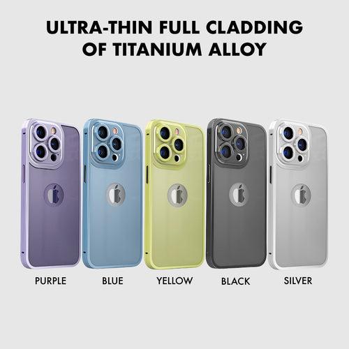 iPhone 14 360 Degree Cover - Titanium Alloy Ultra Thin Metal Case with Camera Protection