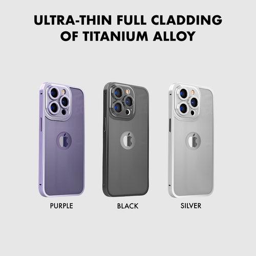iPhone 14 Pro 360 Degree Cover - Titanium Alloy Ultra Thin Metal Case with Camera Protection