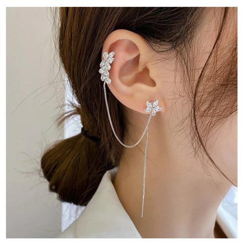 Crystal flower ear ring 😍
