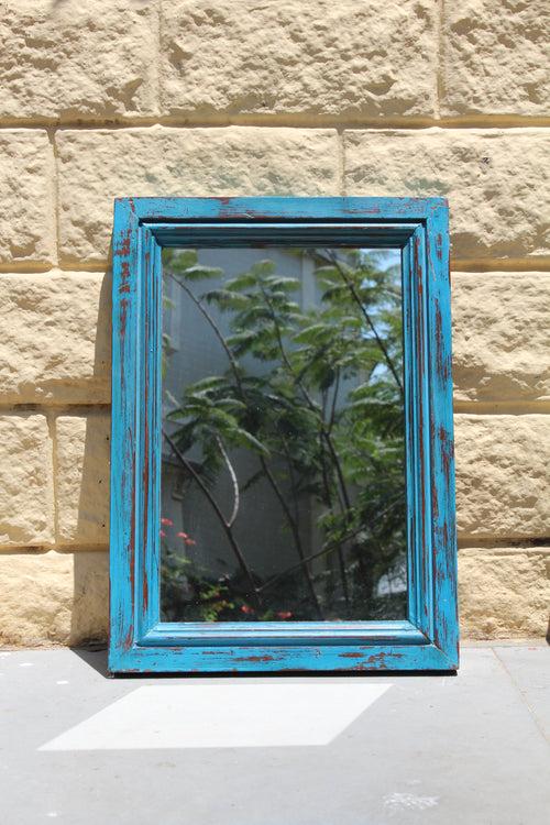 Turquoise Distressed Mirror