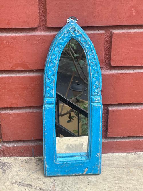 Small Blue Distressed Mirror