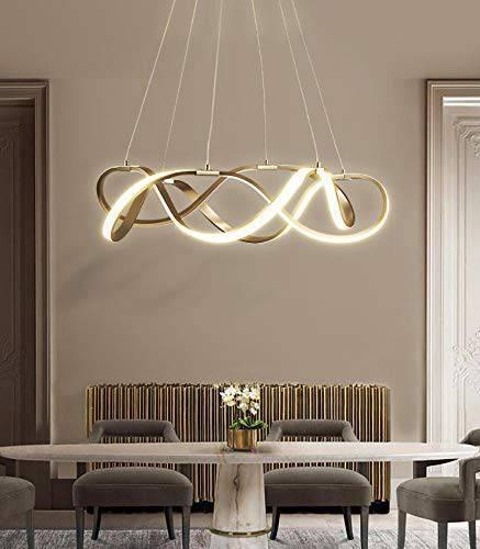 Gold Plated LED Pendant Light Chandelier Dining Room Kitchen Lighting Lamp Cord Pendant Lamp - Warm White