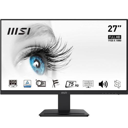 MSI PRO MP273 Business & Productivity Monitor 27 Inch FullHD (1920 x 1080) 75Hz Refresh Rate, IPS Panel with Eye-Friendly Technology, VESA-Mount Supported, Black