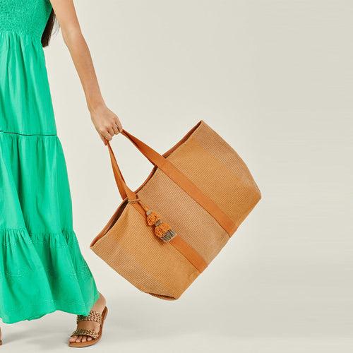 Accessorize London Women's Orange Oversized Shopper Bag