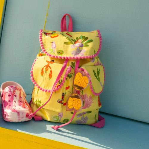 Accessorize London Yellow Floral Backpack