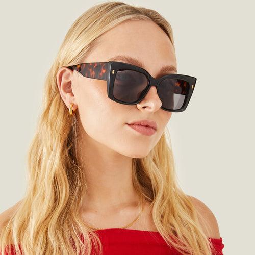 Accessorize London Women's Contrast Chunky Cateye Sunglasses