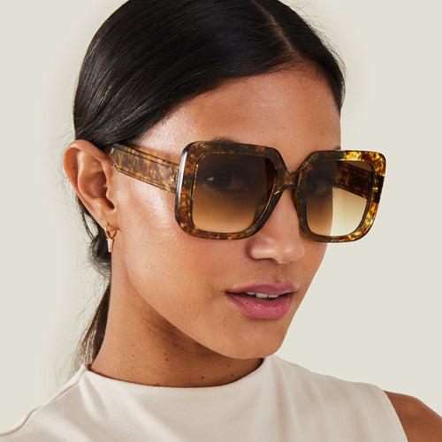 Accessorize London Women's Oversized Square Crystal Sunglasses