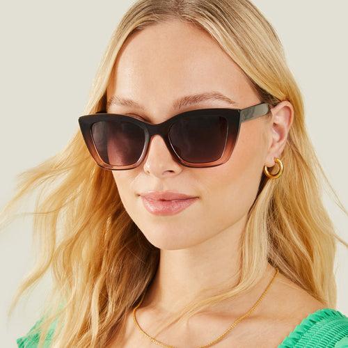 Accessorize London Women's Ombre Crystal Cateye Sunglasses