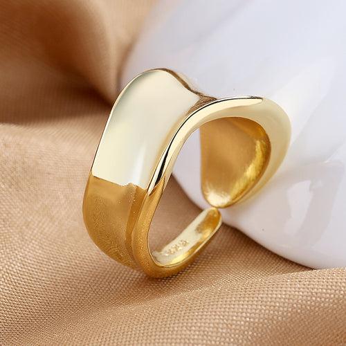 Gold Plated Simple Style Solid Irregular Shape Finger Ring
