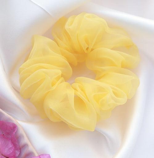 Yellow Color Tissue Organza Scrunchie