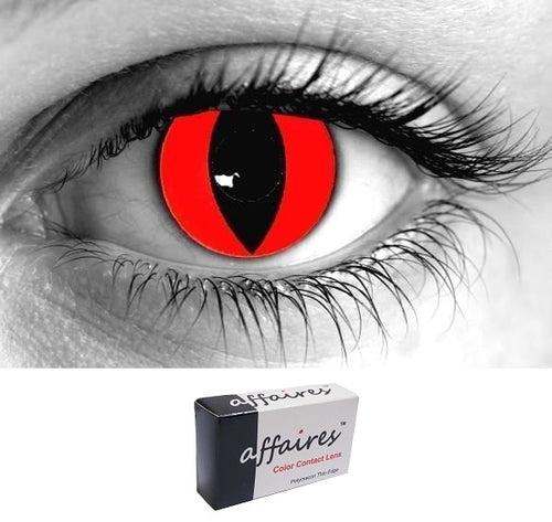 Affaires Red Cat Crazy color contact lenses Yearly Disposable ( 2pcs Lens Pack )