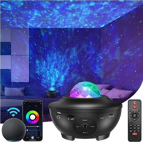 Smart starry Night Light Projector Lamp with Alexa, Google Assistant usic Speaker & Remote Control for Bedroom Kids Adults, Sky Night Light for Bedroom/Birthday/Party