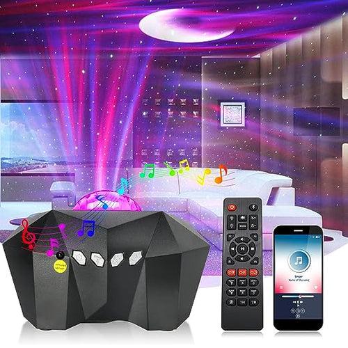 Northern Lights Aurora Projector, Night Light star Projector with Music Bluetooth Speaker, Brightness Speed Adjustable Galaxy Projector for Kids’ Bedroom, Game Room and Ceiling Projector, Christmas, Birthday, Valentine's Day Best Gifts, Home Decor