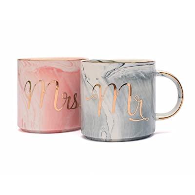 Mr. & Mrs. Printed Ceramic Couple Mug Set  Best For Gifts