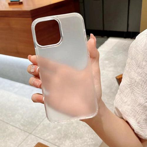 Transparent iPhone 12 Back Cover Case Compatible TPU+PC Shockproof Matte Case Rugged Clear Screen Protector