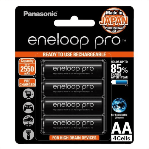 Eneloop Pro 2550 mAh High Capacity Ready to use AA Rechargeable Battery, Pack of 4