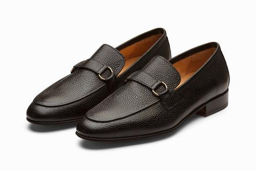 Lorenzo Leather Loafers - Black Grain