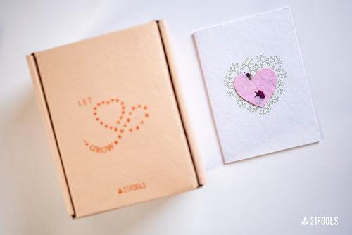 Valentine's Day - Let your love grow  - Greeting Card & Growing Kit