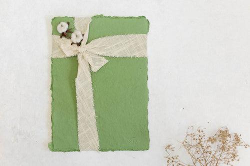 Write that story - Sage Green / Pack of 8 Handmade Paper A4 Sheets