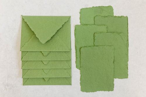 Send a poem  - Sage Green / Pack of 5 Blank Card & Envelope