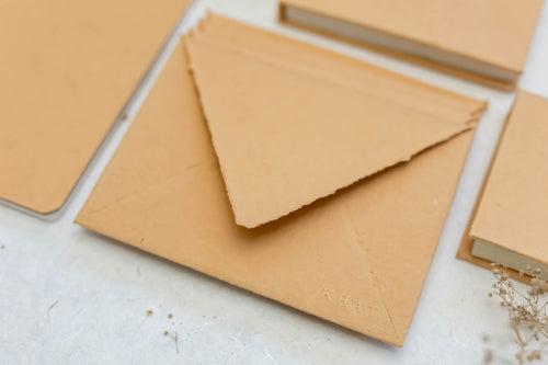 Enfolded in love - Muddy Brown / Pack of 5 Handmade Paper Envelopes